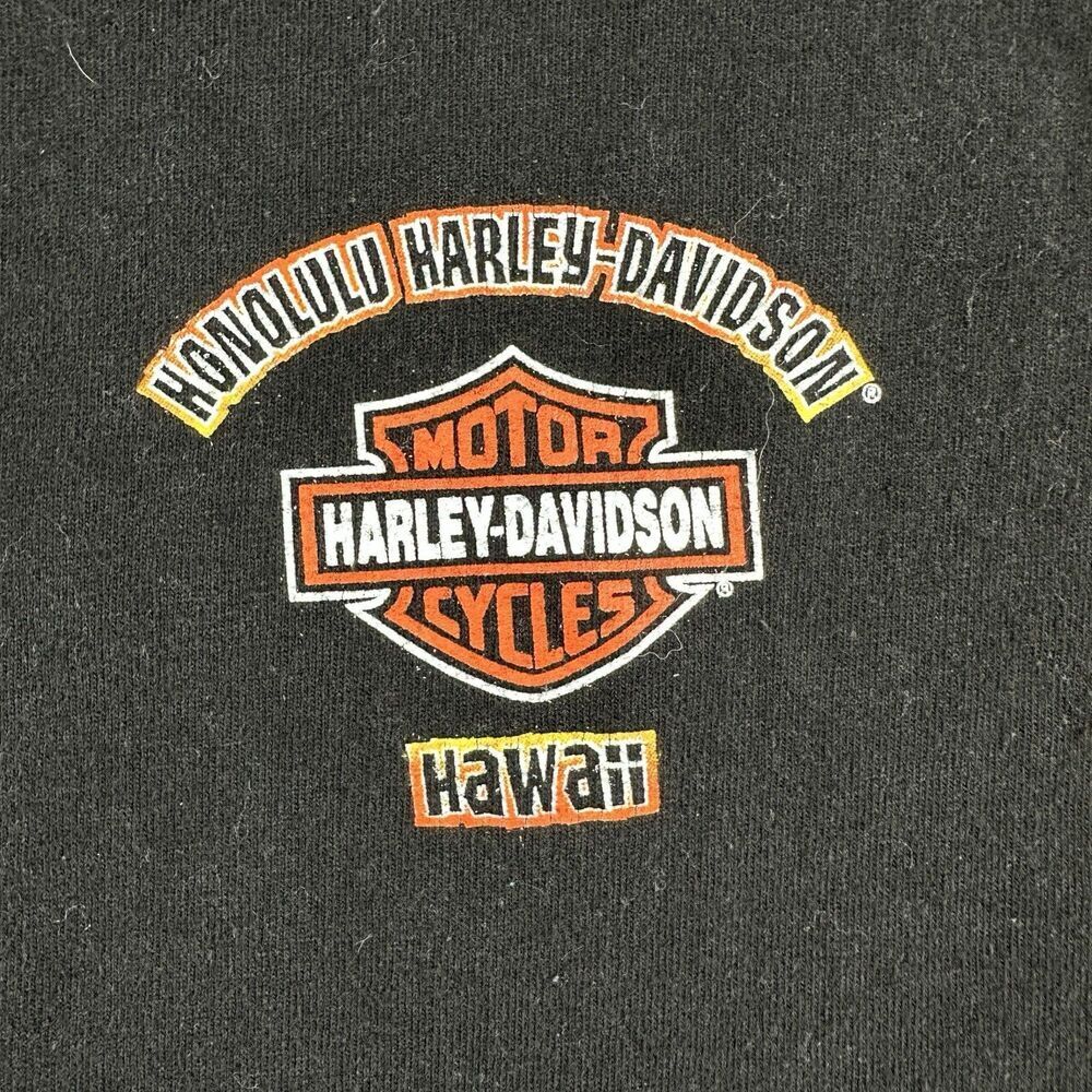 Harley Davidson Shirt Mens XL Black Honolulu Hawaii Tiki Motorcycle Adult Tee - Picture 8 of 14